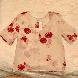 Gentle Fawn button up short sleeve blouse NWT!